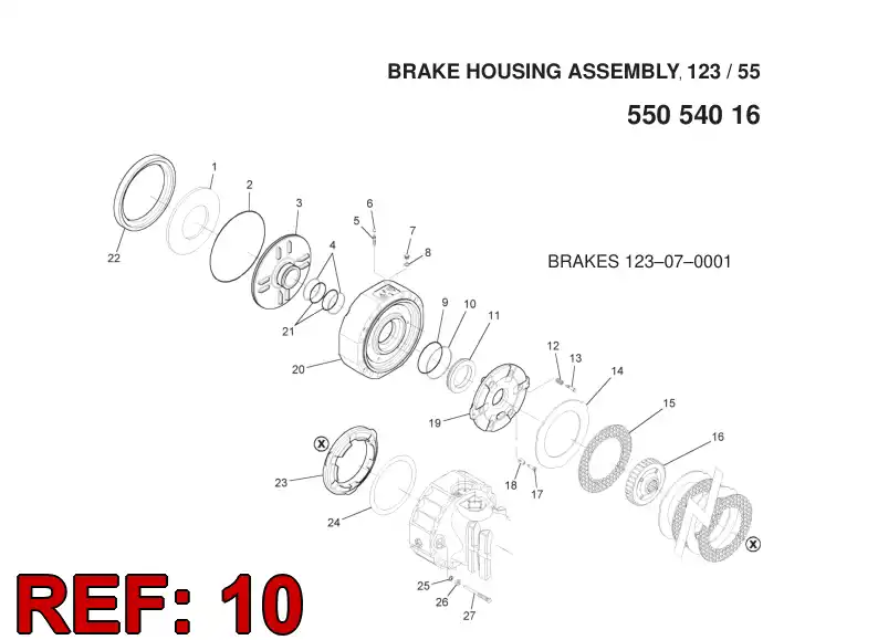 55053754 550 537 54 BACK UP RING - Sandvik Technical Drawing