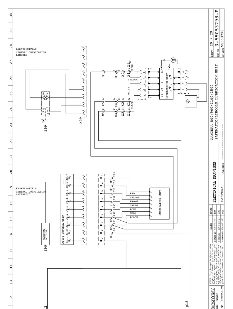 55053798cE 550 537 98cE ELECTRIC CIRCUIT DIAGRAM - Sandvik Technical Drawing