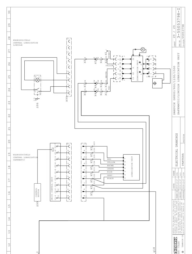 55053798eI 550 537 98eI ELECTRIC CIRCUIT DIAGRAM - Sandvik Technical Drawing