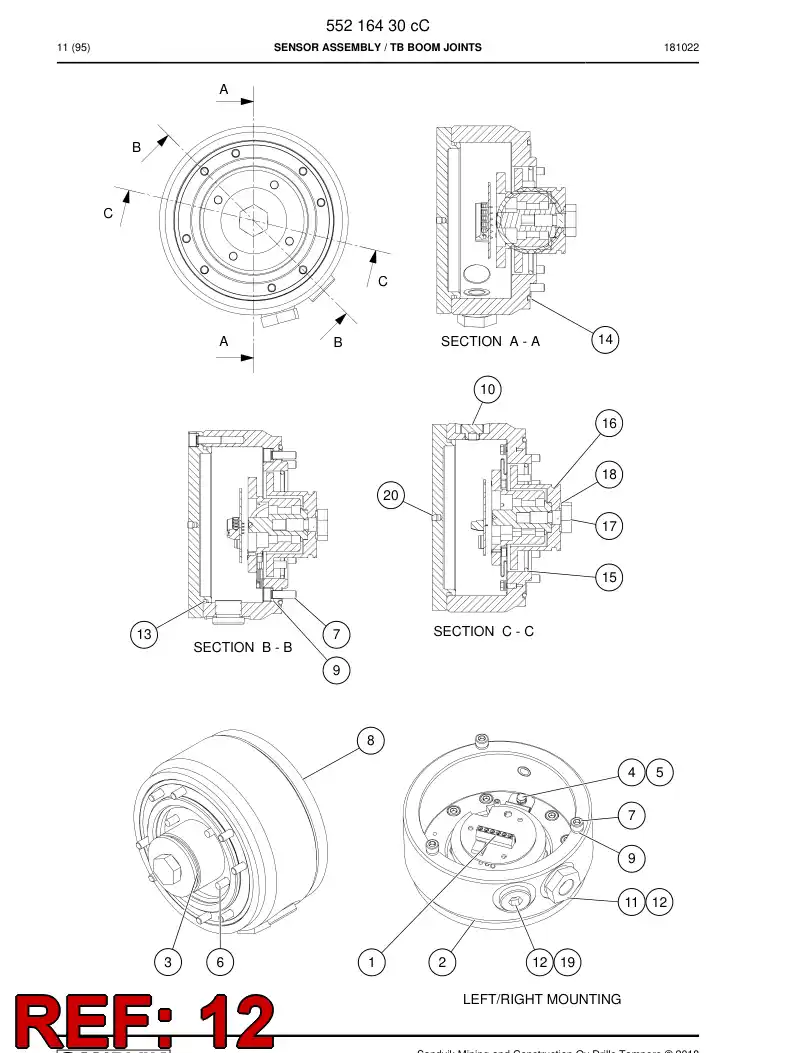 55053838 550 538 38 O-Ring - Sandvik Technical Drawing