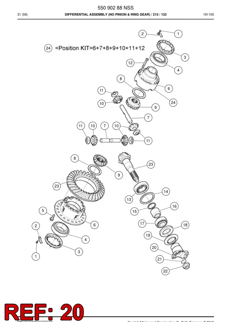55053915 550 539 15 Flange - Sandvik Technical Drawing