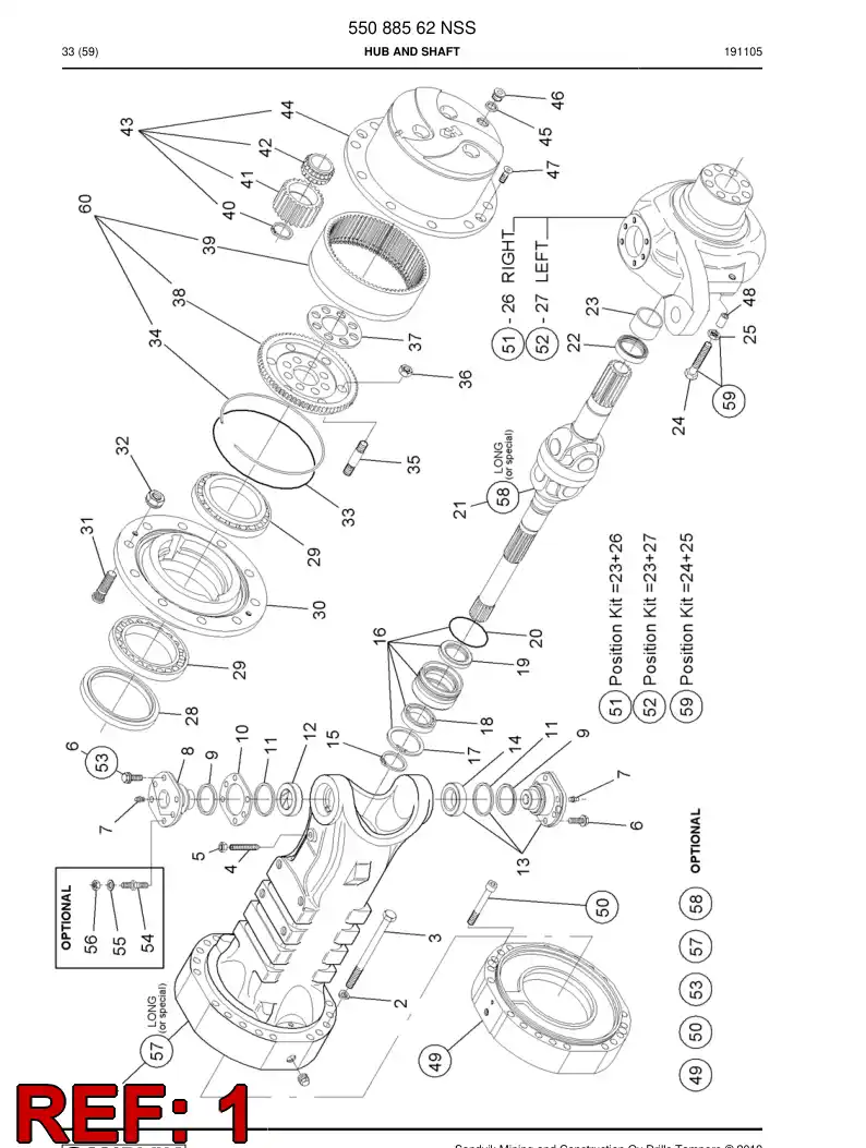 55053918 550 539 18 Housing, Axle - Sandvik Technical Drawing