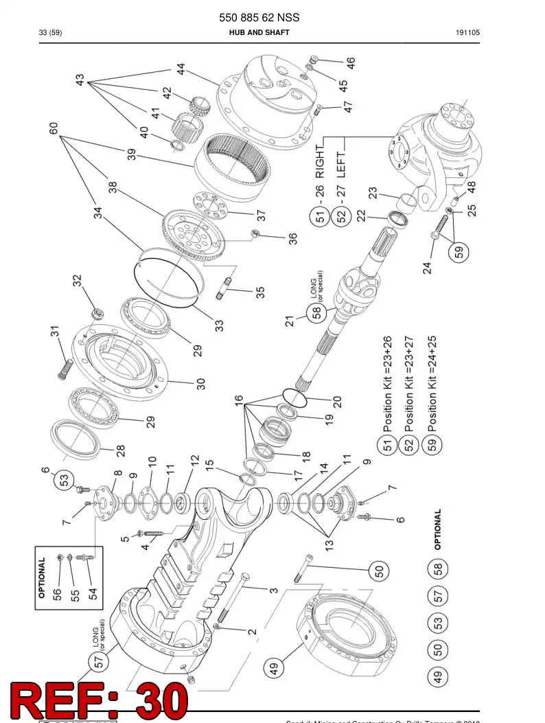 55053939 550 539 39 Hub - Sandvik Technical Drawing