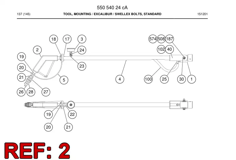 55053950 550 539 50 HANDLE - Sandvik Technical Drawing