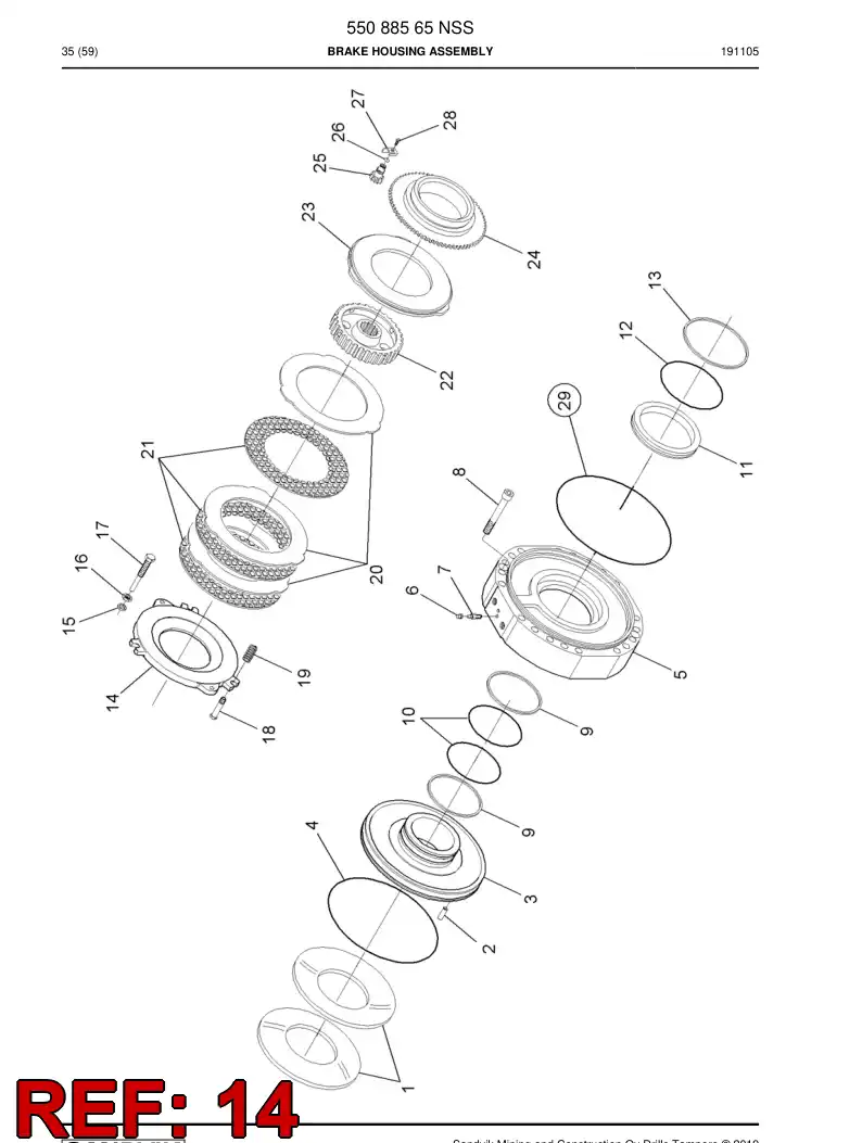 55053980 550 539 80 Disc, Brake - Sandvik Technical Drawing