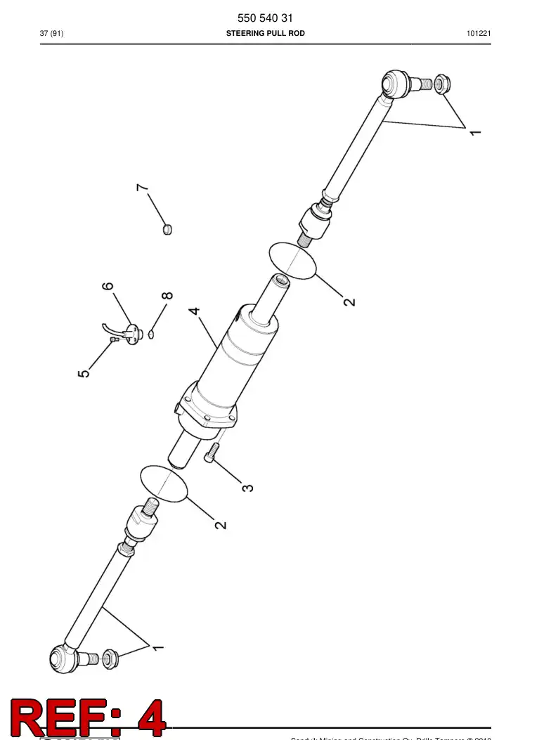 55053994 550 539 94 Cylinder - Sandvik Technical Drawing