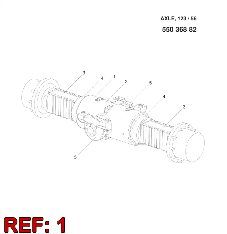 55054017 550 540 17 DIFFERENTIAL CASE ASSEMBLY - Sandvik Technical Drawing