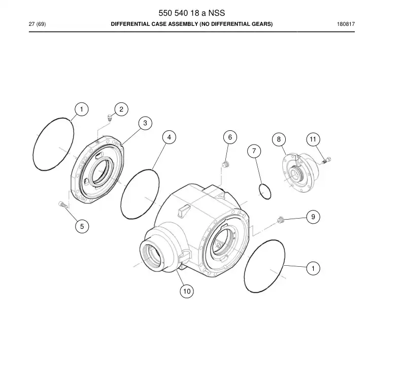 55054018a 550 540 18a DIFFERENTIAL CASE ASSEMBLY - Sandvik Technical Drawing