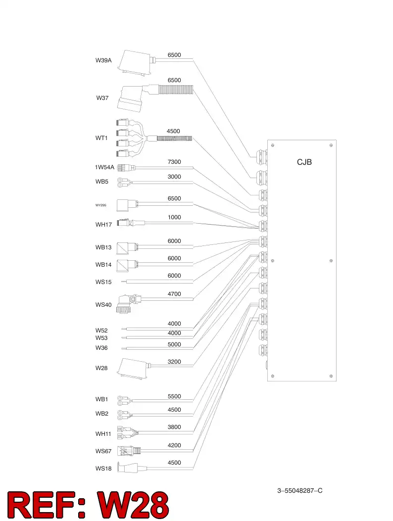 55054032 550 540 32 CABLE ASSEMBLY - Sandvik Technical Drawing