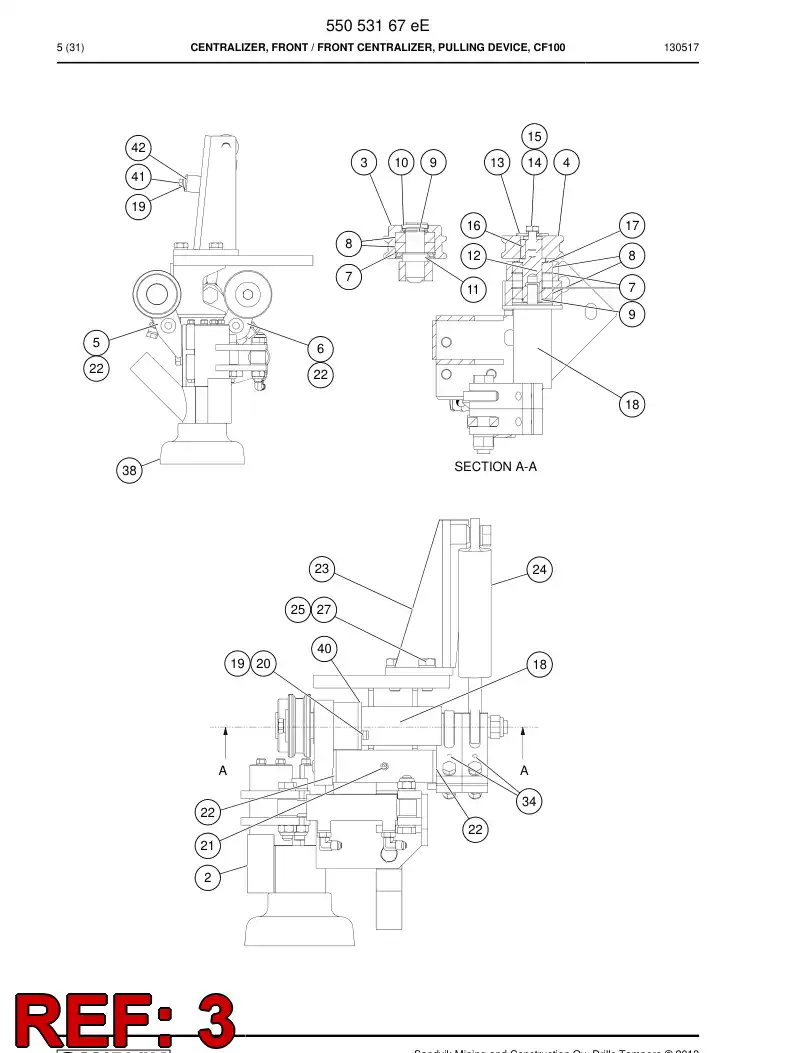 55054042a 550 540 42a Roller - Sandvik Technical Drawing