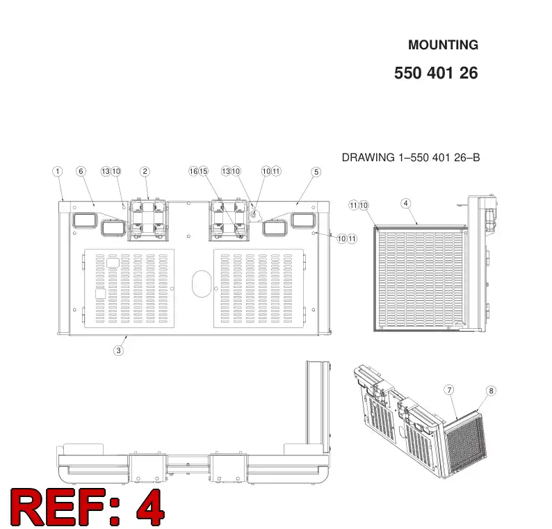 55054050 550 540 50 COVER PLATE - Sandvik Technical Drawing
