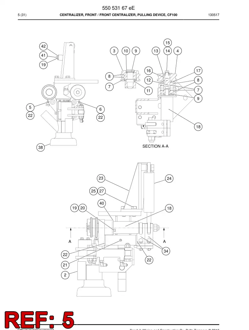55054056 550 540 56 Shaft, Swing - Sandvik Technical Drawing