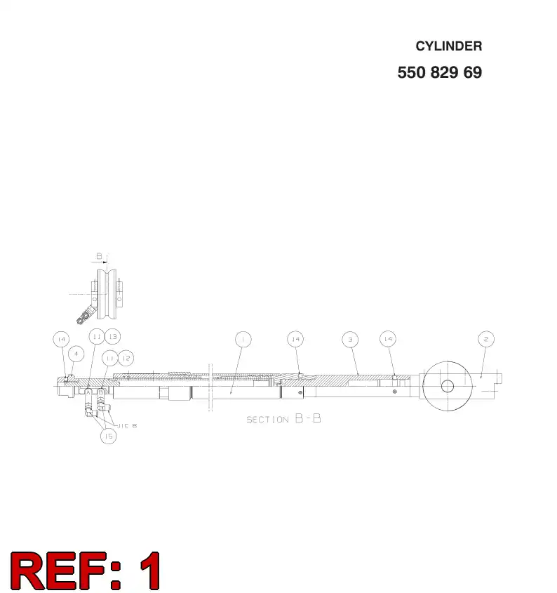 55054064 550 540 64 CYLINDER - Sandvik Technical Drawing