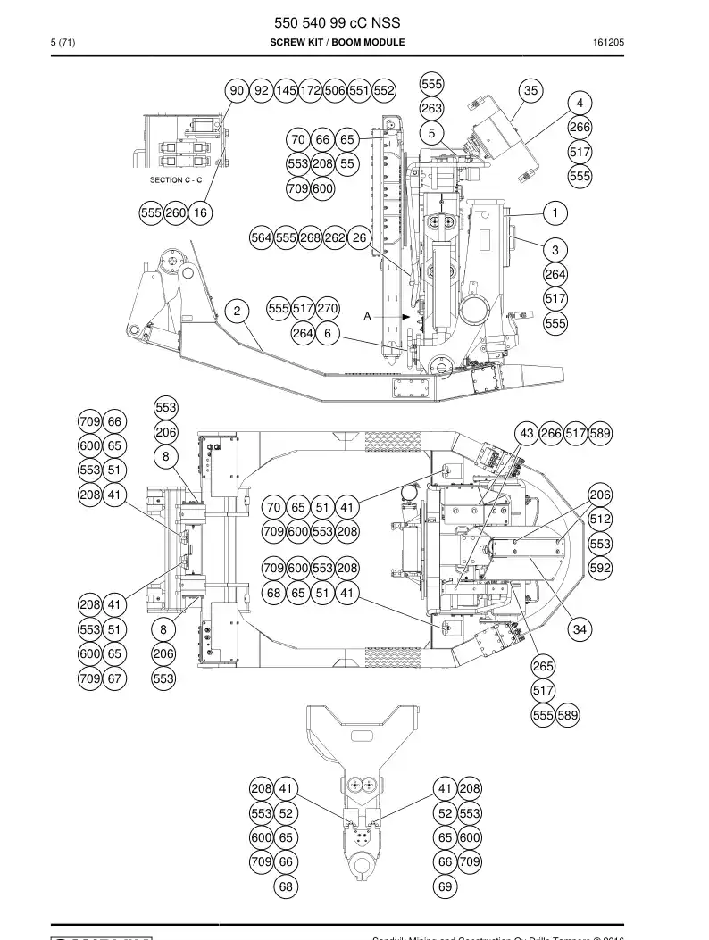 55054099c 550 540 99c Screw Kit - Sandvik Technical Drawing