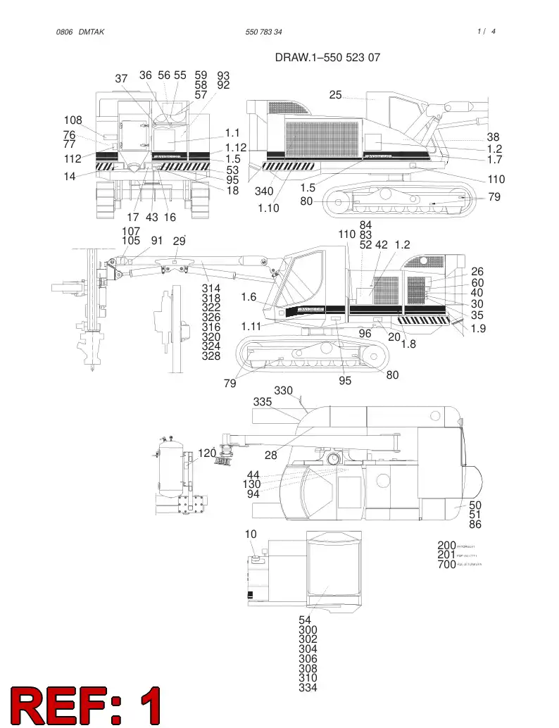 55054126 550 541 26 DECAL SET - Sandvik Technical Drawing