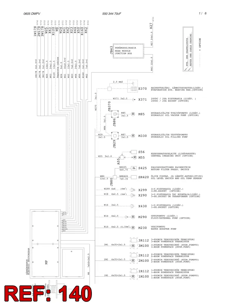 55054176 550 541 76 ELECTRICAL ASSEMBLY - Sandvik Technical Drawing