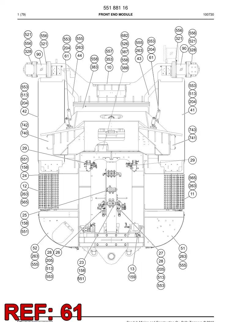 55054177a 550 541 77a Hose support - Sandvik Technical Drawing