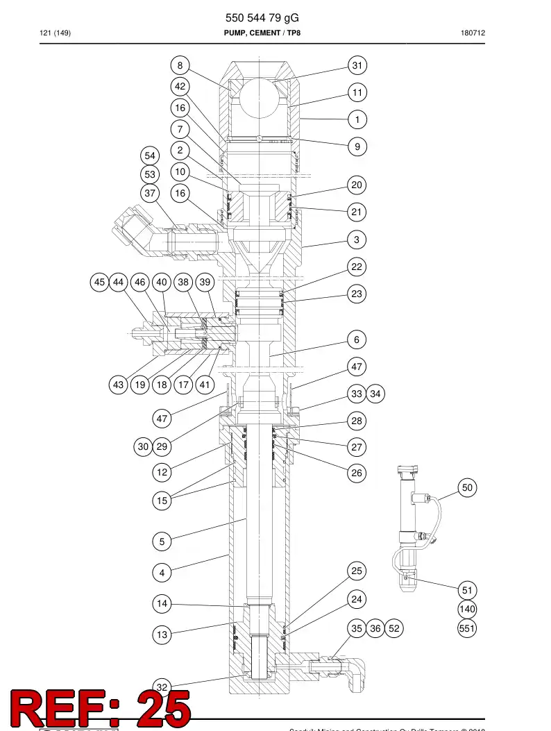 55054256 550 542 56 ROD GUIDE - Sandvik Technical Drawing
