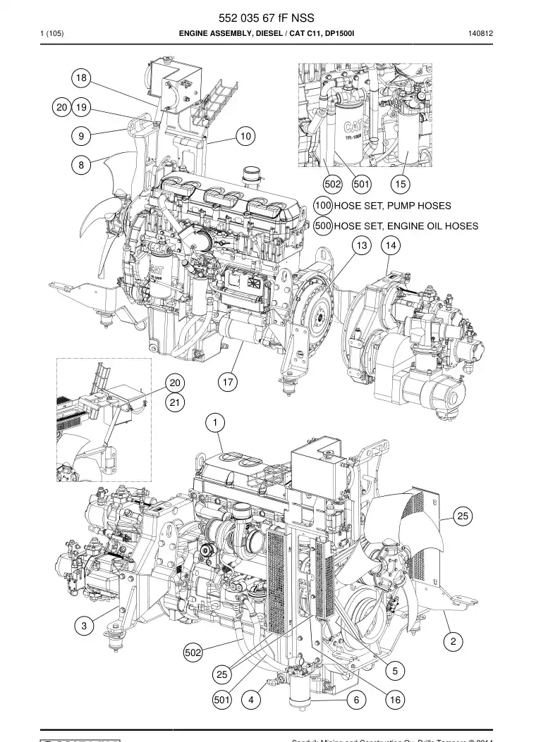 55054268 550 542 68 Engine starter - Sandvik Technical Drawing