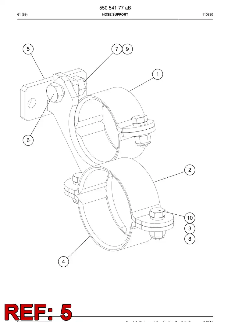 55054269a 550 542 69a BRACKET - Sandvik Technical Drawing