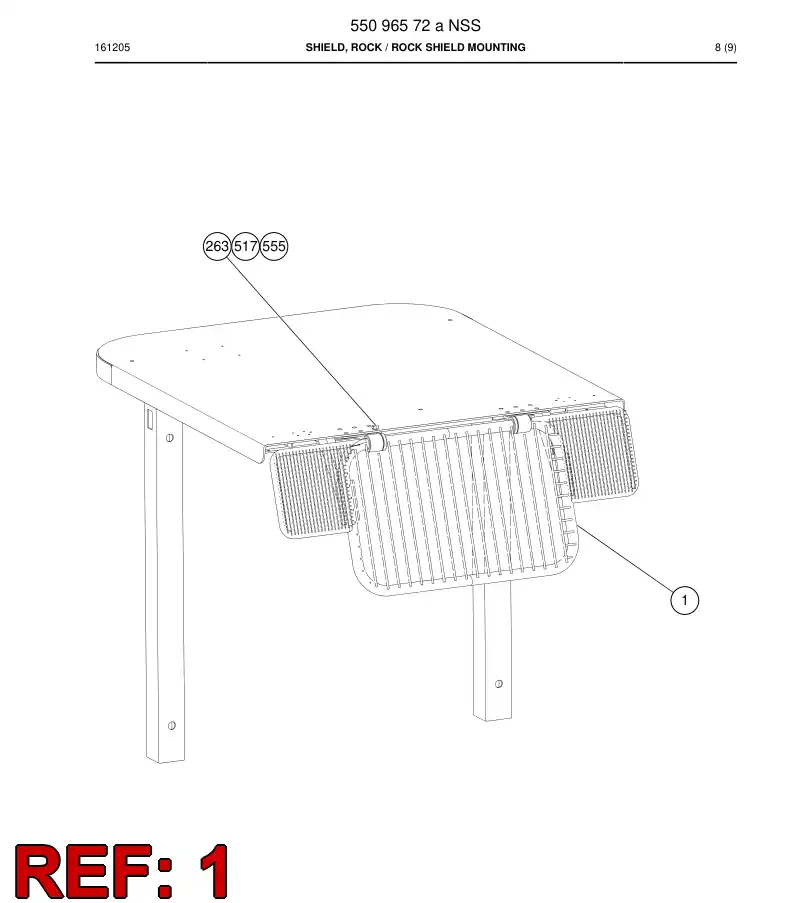 55054284 550 542 84 Guard - Sandvik Technical Drawing