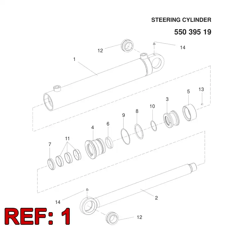 55054289 550 542 89 Cylinder Tube Assembly - Sandvik Technical Drawing