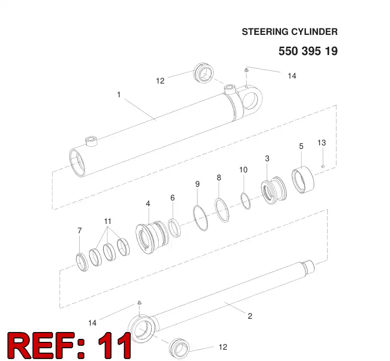 55054298 550 542 98 GUIDE RING - Sandvik Technical Drawing