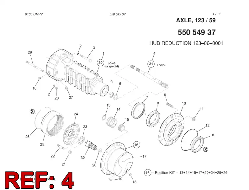 55054302 550 543 02 SHAFT - Sandvik Technical Drawing