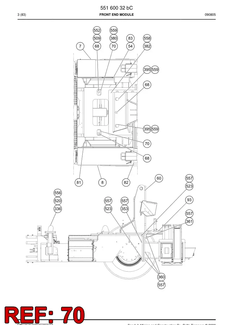 55054397 550 543 97 Support - Sandvik Technical Drawing