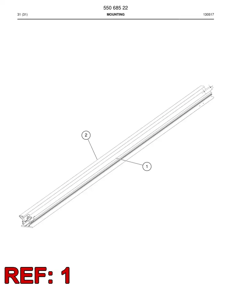 55054405b 550 544 05b Strip, Guide - Sandvik Technical Drawing