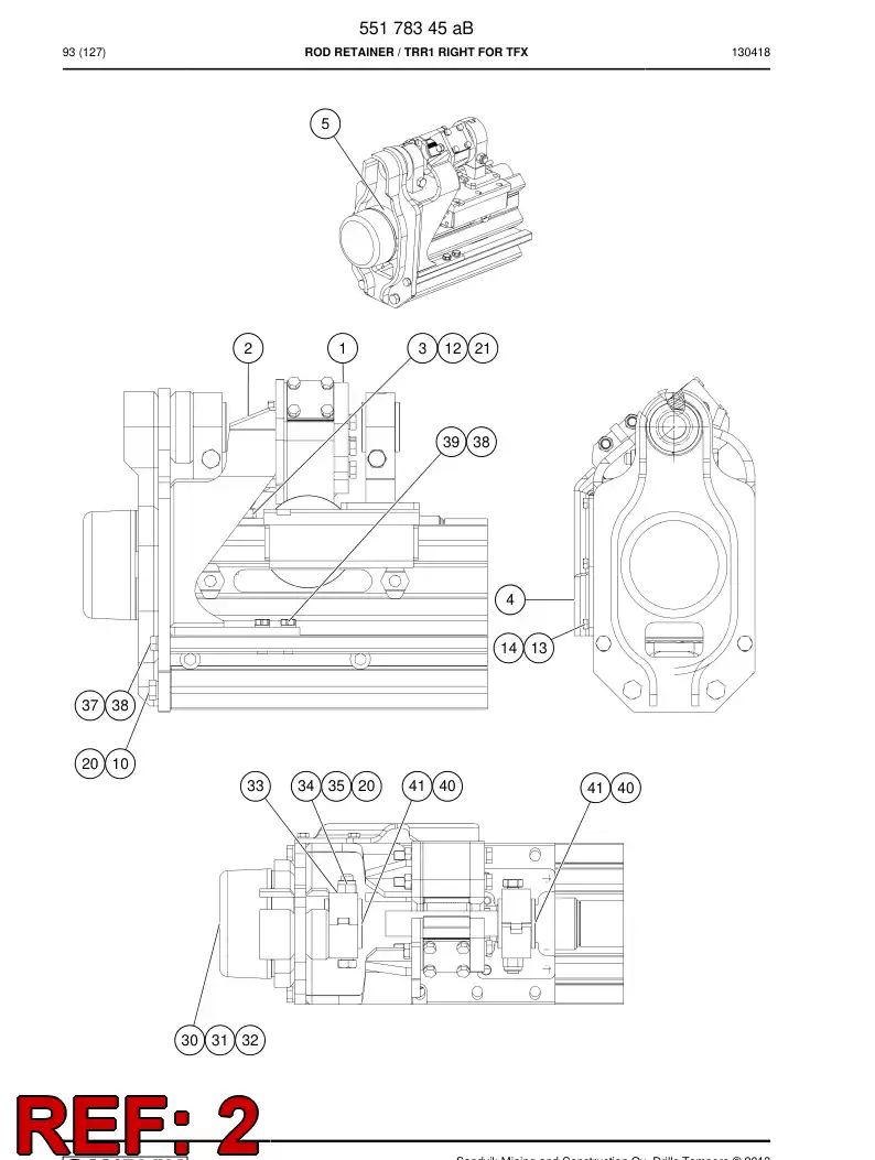 55054409e 550 544 09e Frame - Sandvik Technical Drawing