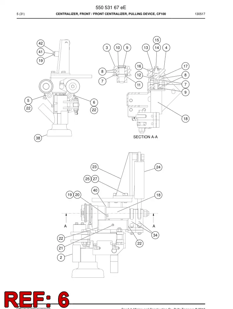 55054462 550 544 62 Shaft - Sandvik Technical Drawing