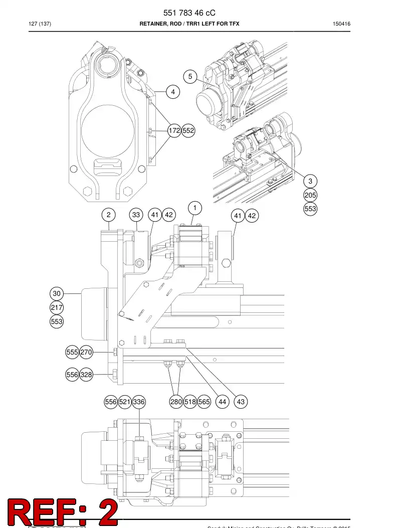 55054471f 550 544 71f Frame - Sandvik Technical Drawing