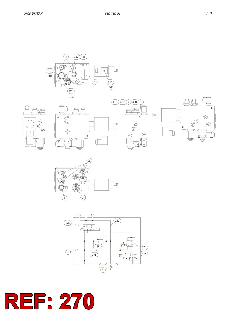 55054497 550 544 97 Valve, Pressure Reducing - Sandvik Technical Drawing