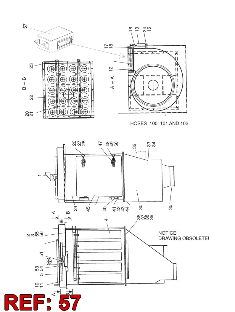55054523 550 545 23 EXHAUST SILENCER - Sandvik Technical Drawing