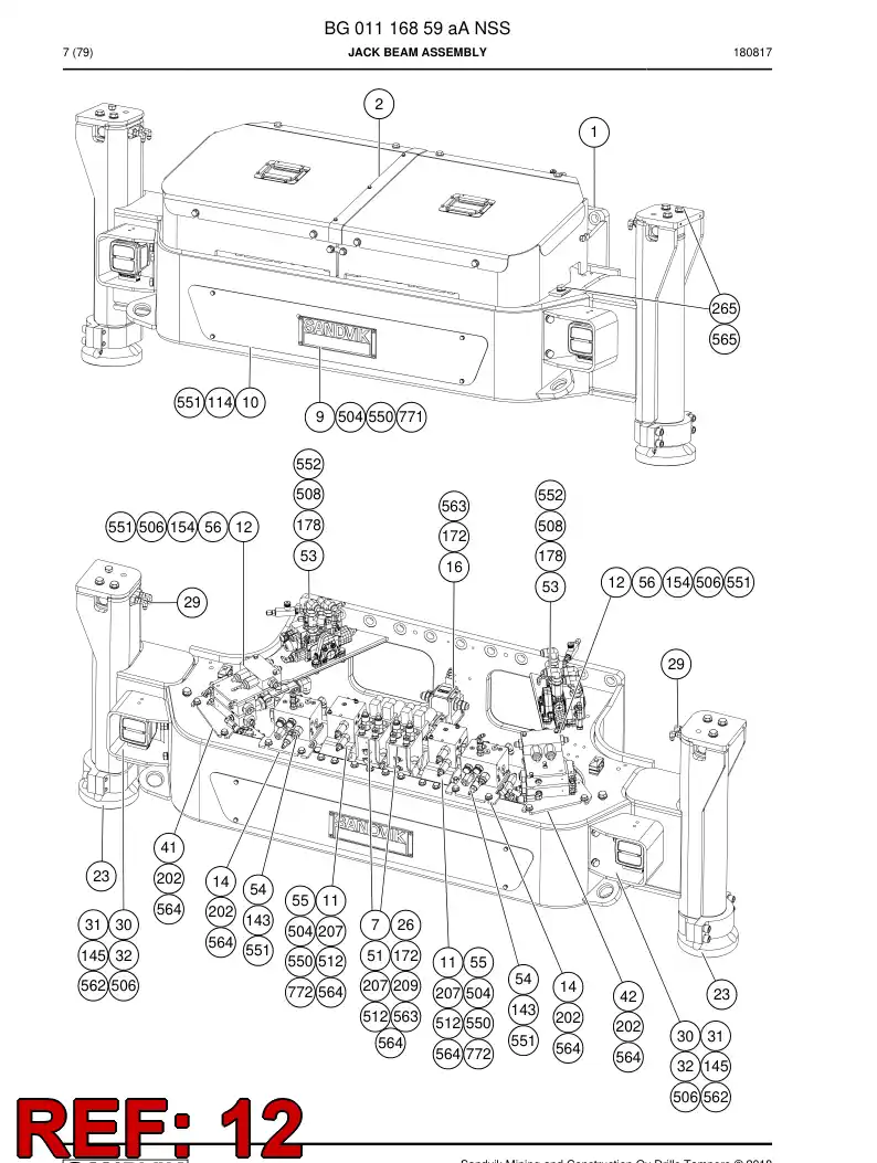 55054614a 550 546 14a Plate - Sandvik Technical Drawing
