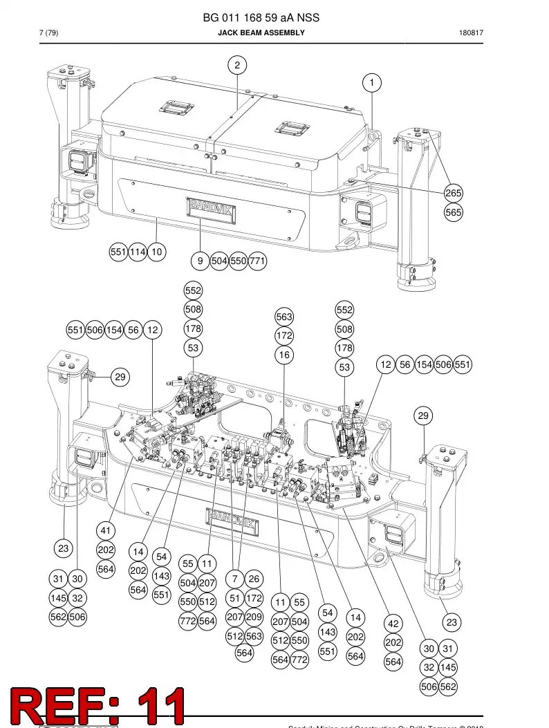 55054615a 550 546 15a Plate - Sandvik Technical Drawing