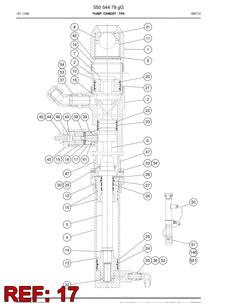 55054665 550 546 65 Bushing - Sandvik Technical Drawing