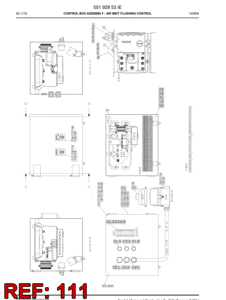 55054673 550 546 73 INTERRUPTOR SELECTOR - Sandvik Technical Drawing