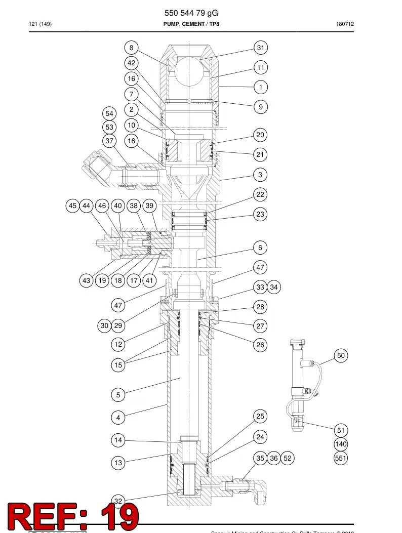 55054675 550 546 75 Bushing - Sandvik Technical Drawing