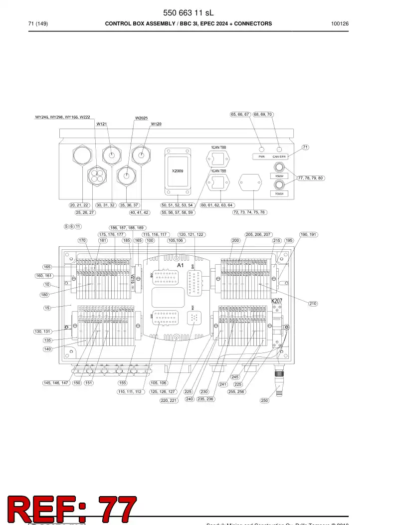 55054818a 550 548 18a Frame connector - Sandvik Technical Drawing