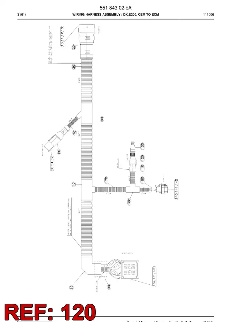 55054818b 550 548 18b Frame connector - Sandvik Technical Drawing