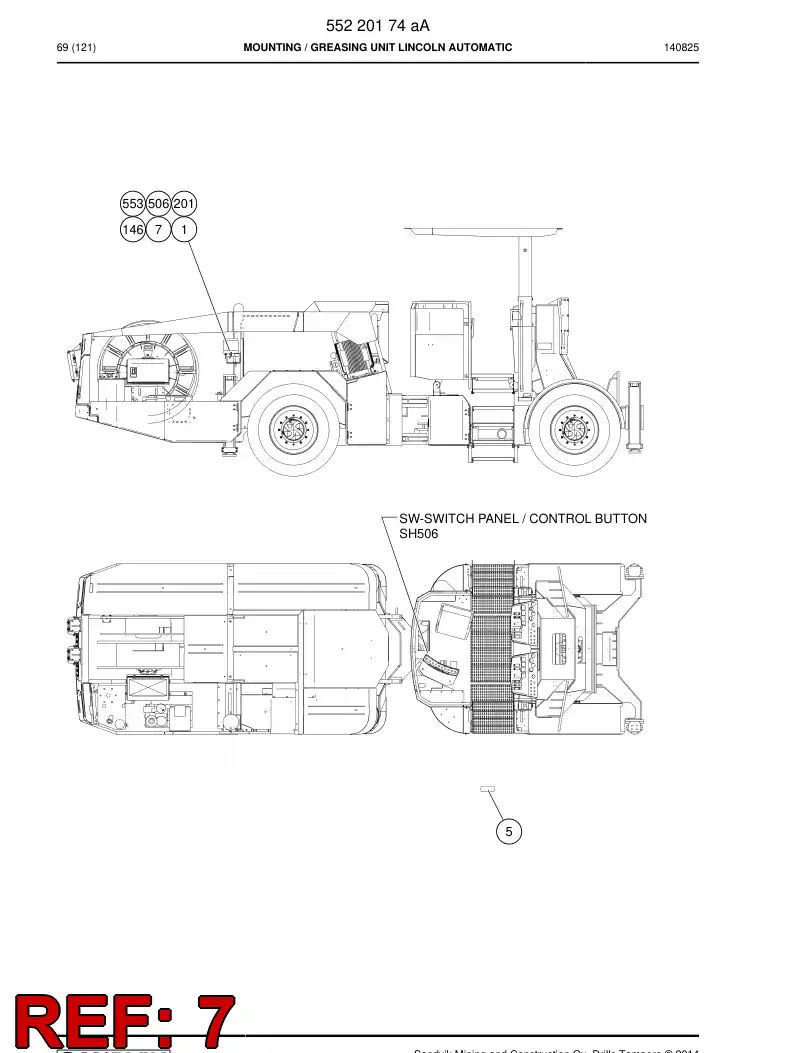 55054861a 550 548 61a Bracket - Sandvik Technical Drawing