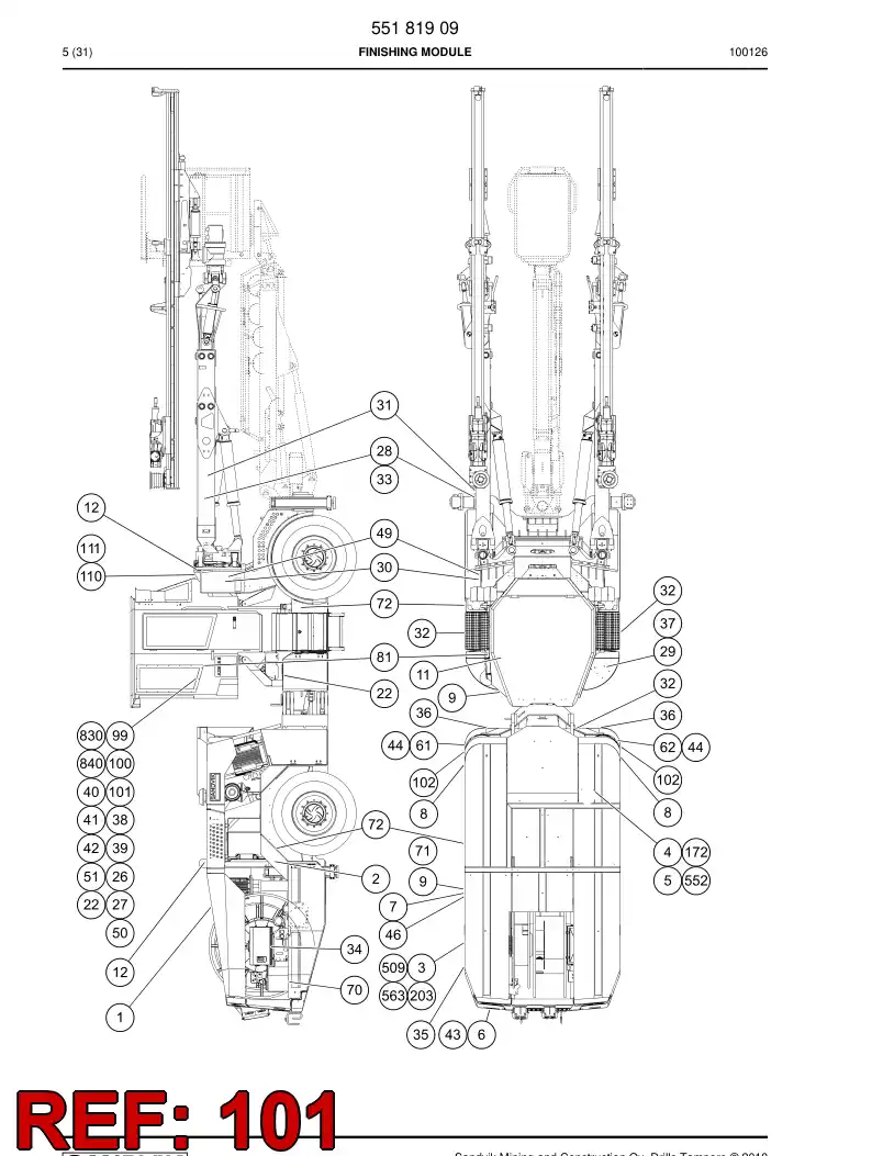 55054889 550 548 89 INSTRUCTION PLATE - Sandvik Technical Drawing
