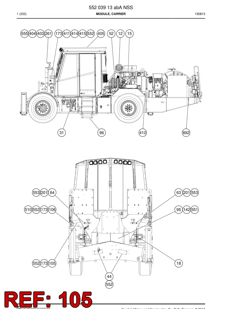 55054925a 550 549 25a Supporting block - Sandvik Technical Drawing