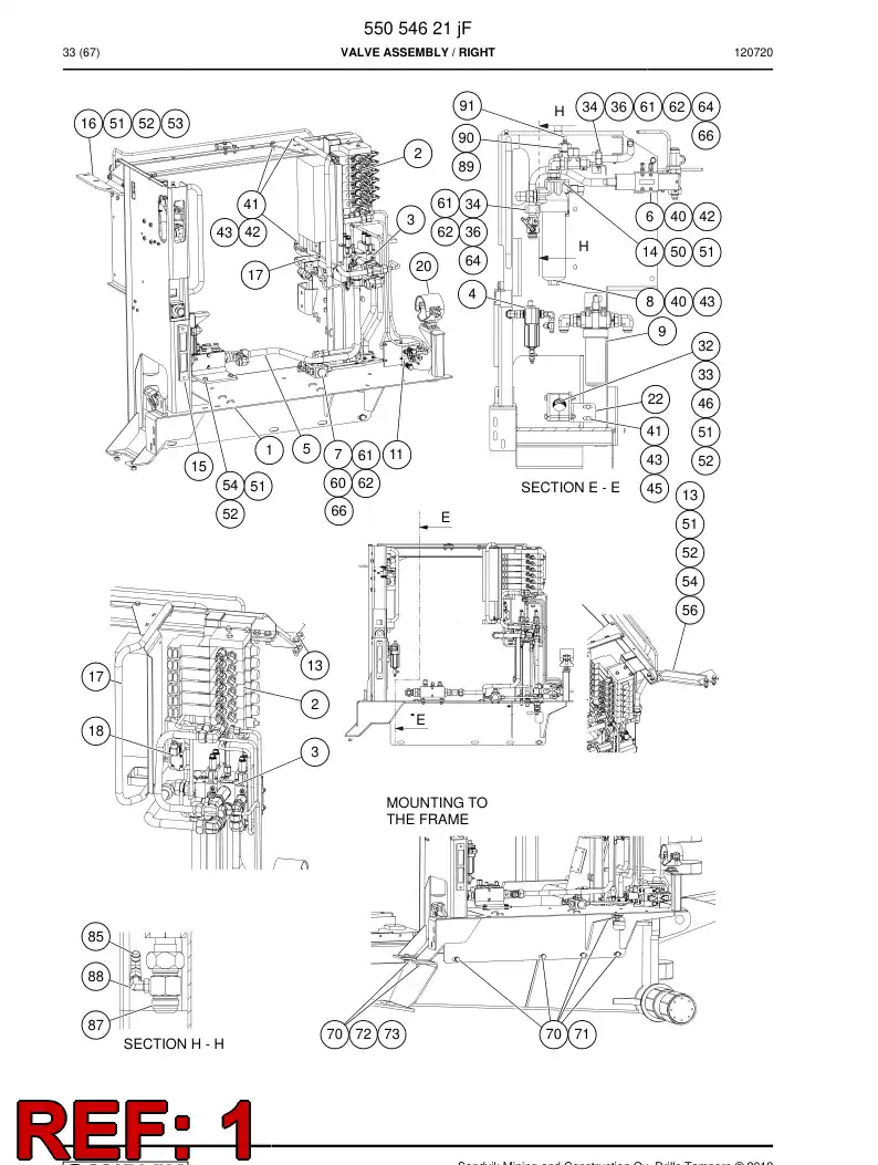 55054938a 550 549 38a Bracket - Sandvik Technical Drawing