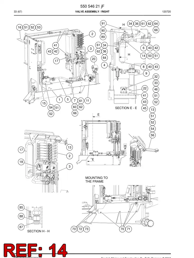 55054971b 550 549 71b Supporting block - Sandvik Technical Drawing
