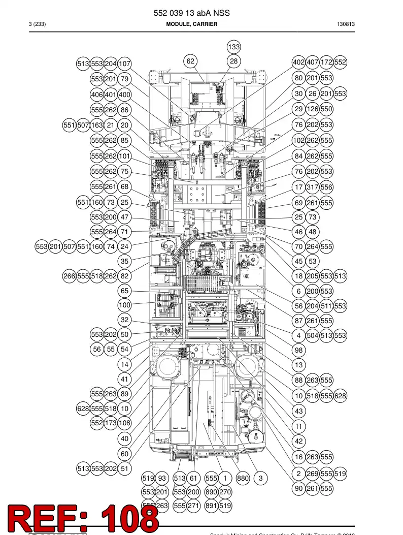 55055012 550 550 12 Support - Sandvik Technical Drawing
