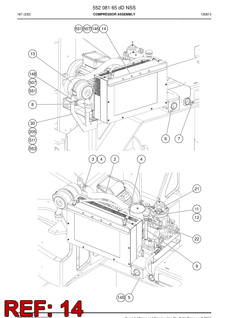 55055189 550 551 89 Plate - Sandvik Technical Drawing