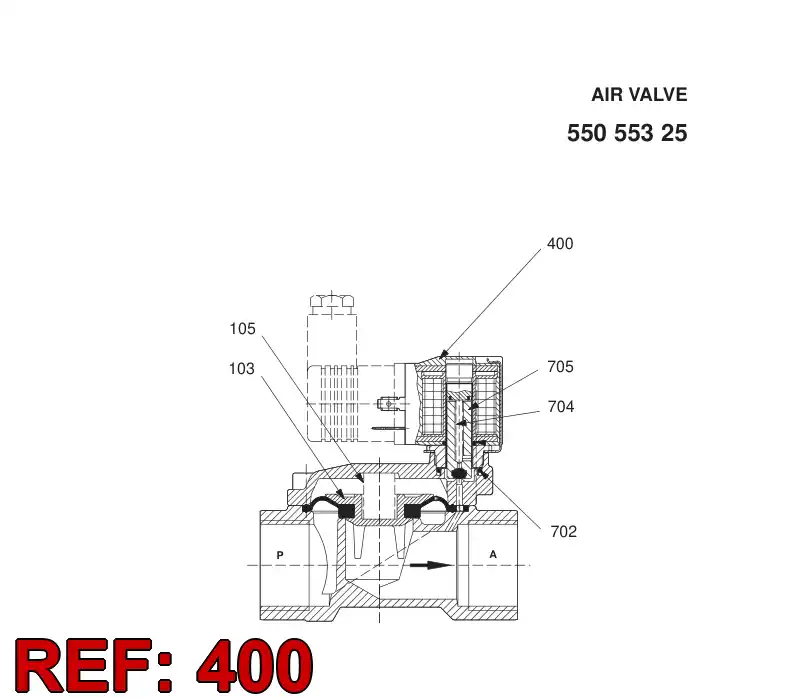 55055326 550 553 26 Solenoid - Sandvik Technical Drawing